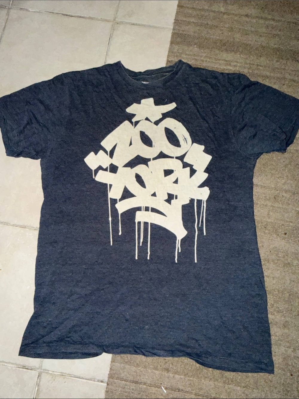 Mens Navy Graphic Tee with Zoo York Cream Drip Logo